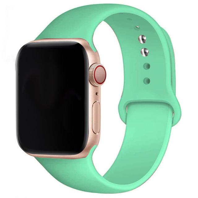 Soft Silicone Band for Apple Watch Series 6 SE 5 4 3 2 1 38MM 42MM Rubber Watchband Strap for iWatch 4/5 40MM 44MM - walk mat