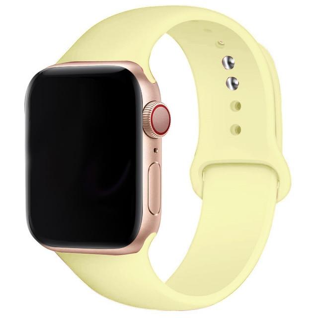 Soft Silicone Band for Apple Watch Series 6 SE 5 4 3 2 1 38MM 42MM Rubber Watchband Strap for iWatch 4/5 40MM 44MM - walk mat