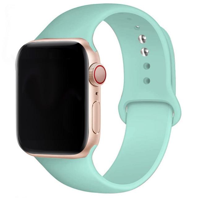 Soft Silicone Band for Apple Watch Series 6 SE 5 4 3 2 1 38MM 42MM Rubber Watchband Strap for iWatch 4/5 40MM 44MM - walk mat