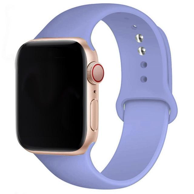 Soft Silicone Band for Apple Watch Series 6 SE 5 4 3 2 1 38MM 42MM Rubber Watchband Strap for iWatch 4/5 40MM 44MM - walk mat