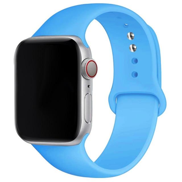 Soft Silicone Band for Apple Watch Series 6 SE 5 4 3 2 1 38MM 42MM Rubber Watchband Strap for iWatch 4/5 40MM 44MM - walk mat