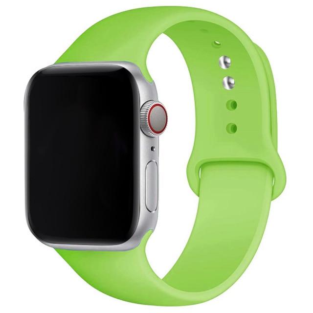 Soft Silicone Band for Apple Watch Series 6 SE 5 4 3 2 1 38MM 42MM Rubber Watchband Strap for iWatch 4/5 40MM 44MM - walk mat