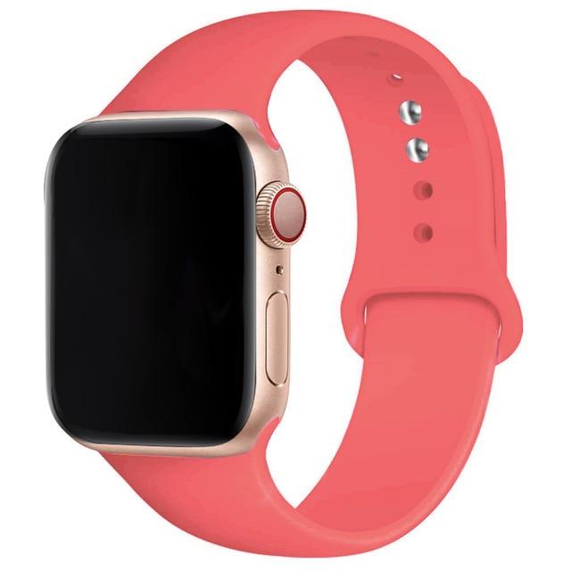 Soft Silicone Band for Apple Watch Series 6 SE 5 4 3 2 1 38MM 42MM Rubber Watchband Strap for iWatch 4/5 40MM 44MM - walk mat