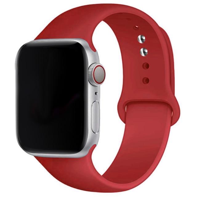 Soft Silicone Band for Apple Watch Series 6 SE 5 4 3 2 1 38MM 42MM Rubber Watchband Strap for iWatch 4/5 40MM 44MM - walk mat