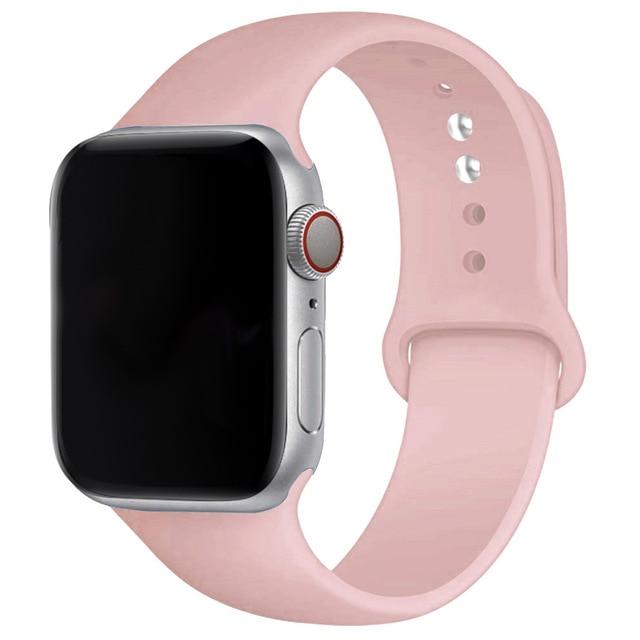 Soft Silicone Band for Apple Watch Series 6 SE 5 4 3 2 1 38MM 42MM Rubber Watchband Strap for iWatch 4/5 40MM 44MM - walk mat