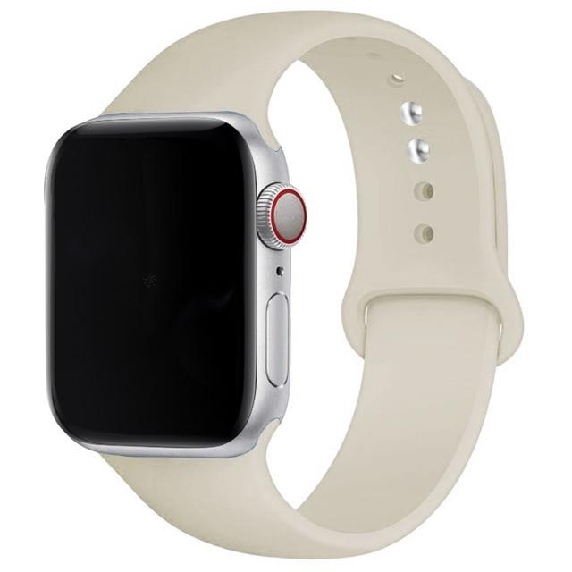 Soft Silicone Band for Apple Watch Series 6 SE 5 4 3 2 1 38MM 42MM Rubber Watchband Strap for iWatch 4/5 40MM 44MM - walk mat