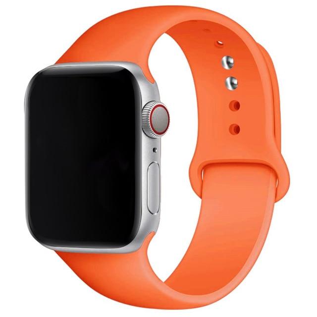 Soft Silicone Band for Apple Watch Series 6 SE 5 4 3 2 1 38MM 42MM Rubber Watchband Strap for iWatch 4/5 40MM 44MM - walk mat