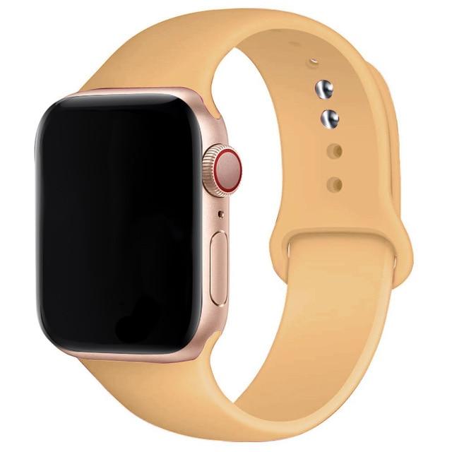 Soft Silicone Band for Apple Watch Series 6 SE 5 4 3 2 1 38MM 42MM Rubber Watchband Strap for iWatch 4/5 40MM 44MM - walk mat