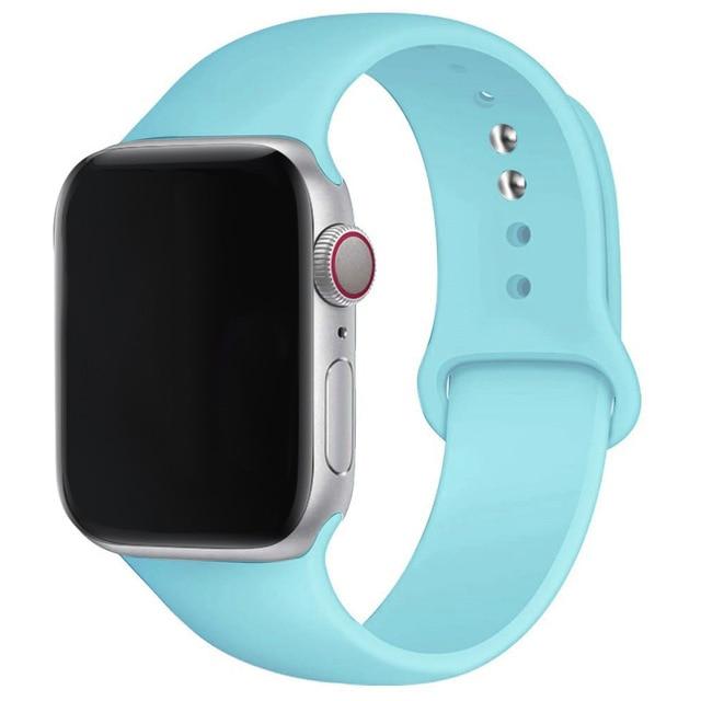 Soft Silicone Band for Apple Watch Series 6 SE 5 4 3 2 1 38MM 42MM Rubber Watchband Strap for iWatch 4/5 40MM 44MM - walk mat