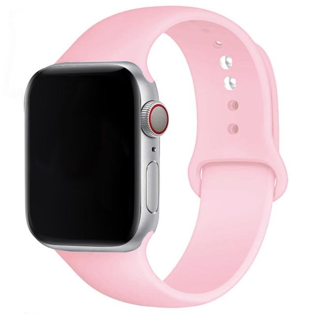 Soft Silicone Band for Apple Watch Series 6 SE 5 4 3 2 1 38MM 42MM Rubber Watchband Strap for iWatch 4/5 40MM 44MM - walk mat