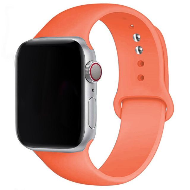 Soft Silicone Band for Apple Watch Series 6 SE 5 4 3 2 1 38MM 42MM Rubber Watchband Strap for iWatch 4/5 40MM 44MM - walk mat