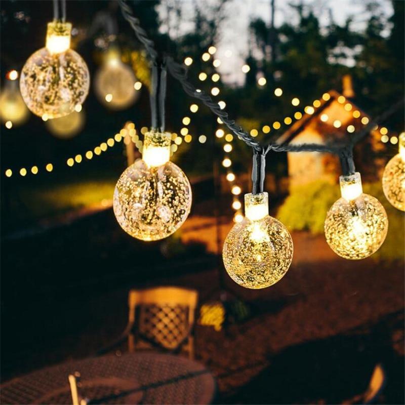 New 20 LEDS Crystal ball 5M Solar Lamp Power LED String Fairy Lights Solar Garlands Garden Christmas Decor For Outdoor - walk mat