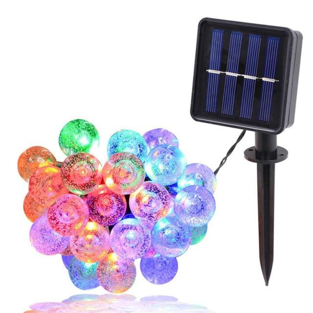 New 20 LEDS Crystal ball 5M Solar Lamp Power LED String Fairy Lights Solar Garlands Garden Christmas Decor For Outdoor - walk mat