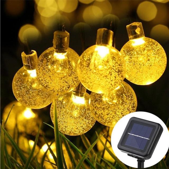 New 20 LEDS Crystal ball 5M Solar Lamp Power LED String Fairy Lights Solar Garlands Garden Christmas Decor For Outdoor - walk mat