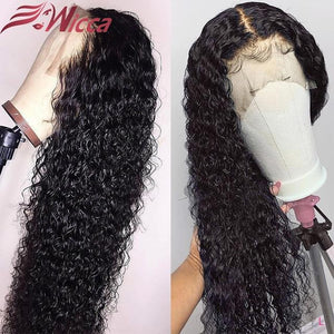 Wicca Blonde Curly 13x6 Lace Front Human Hair Wigs Pre Plucked 180% Brazilian Lace Frontal Wigs T part Remy Hair For Women - walk mat